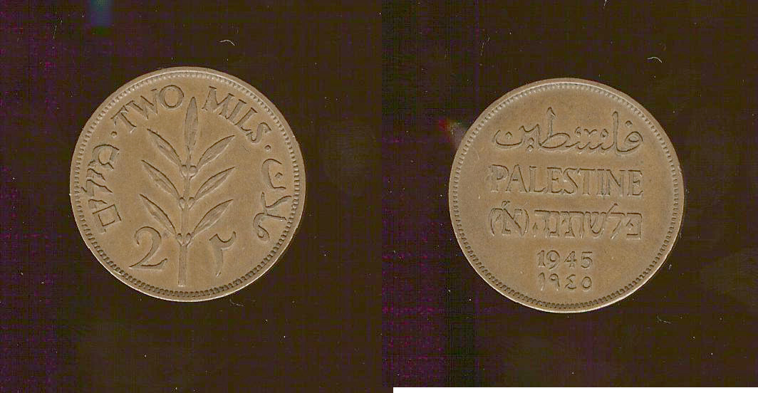 Palestine 2 mils 1945 EF